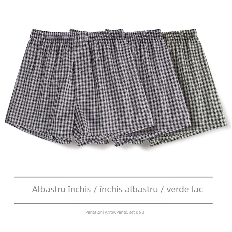 Boxeri bărbați din bumbac, talie medie, căptușeală între picioare din bumbac peste 95%, pentru primăvară