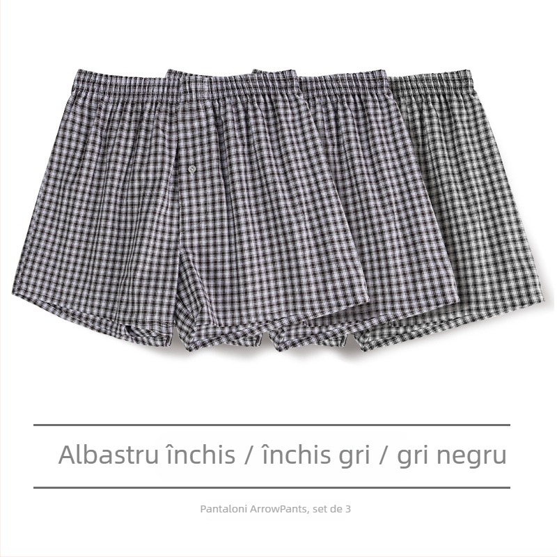 Boxeri bărbați din bumbac, talie medie, căptușeală între picioare din bumbac peste 95%, pentru primăvară