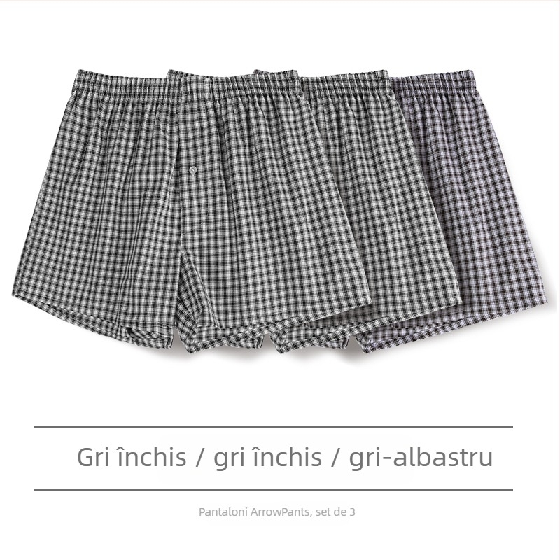 Boxeri bărbați din bumbac, talie medie, căptușeală între picioare din bumbac peste 95%, pentru primăvară