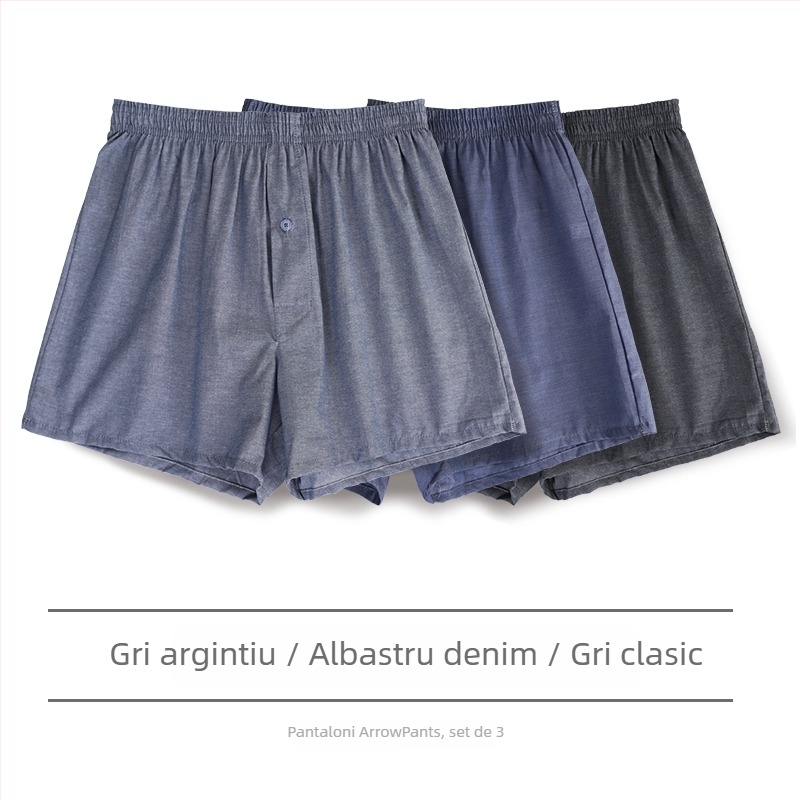 Boxeri bărbați din bumbac, talie medie, căptușeală între picioare din bumbac peste 95%, pentru primăvară