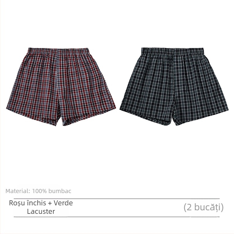 Boxeri bărbați din bumbac, talie medie, căptușeală între picioare din bumbac peste 95%, pentru primăvară