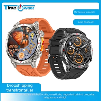 Smartwatch KC93 cu ritm cardiac, oxigen din sânge, GPS, apel Bluetooth, afișaj AMOLED