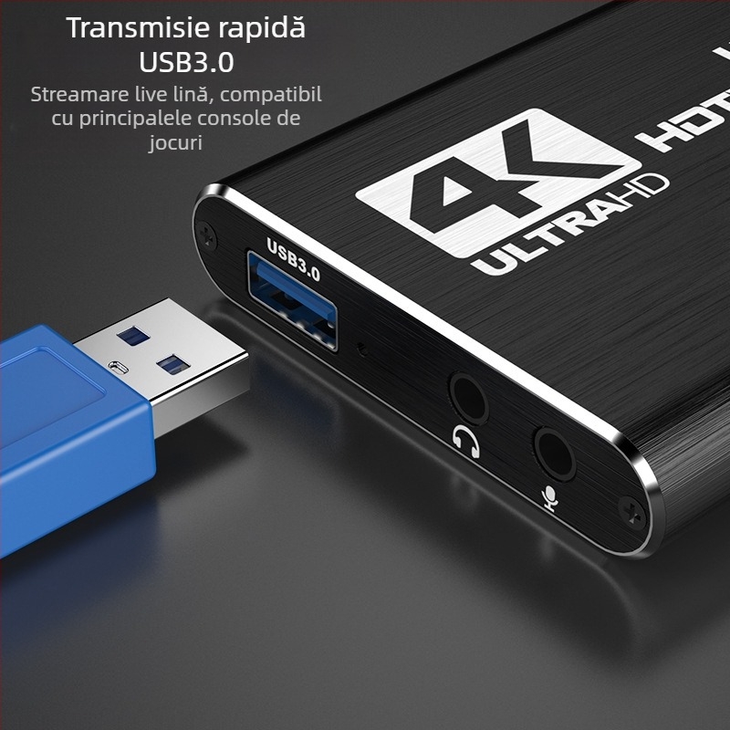 HANCHUANG Cardă de captură USB 3.0 HDMI Loop-Out 4K HC-1407 (Cip 2131, Producător cip MS)