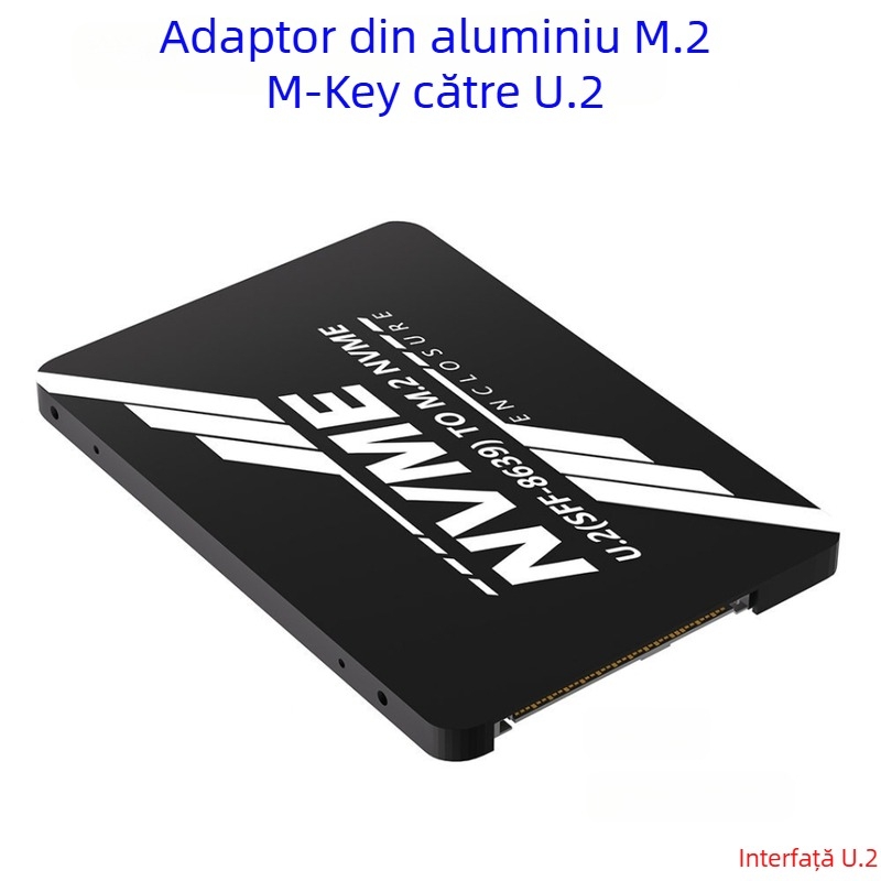Adaptor M.2 M-Key NVMe la U.2 (SFF-8639) cu carcasă din aluminiu