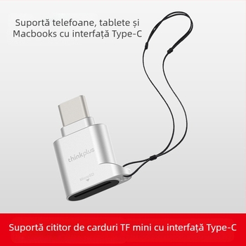 Lenovo D201 Type-C OTG adaptor și cititor de carduri TF/SD, metal