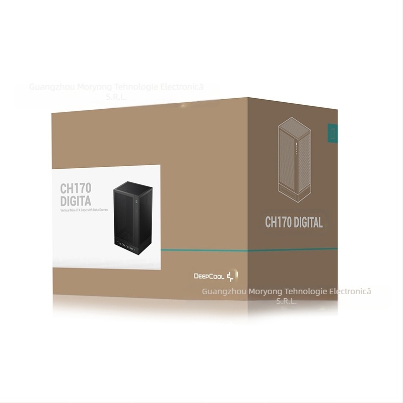 Deepcool CH170 DIGITAL ITX carcasă pentru PC, carcasă desktop verticală Mini-ITX cu USB 3.0 pe față, compatibil ITX/MicroATX, sursă montată deasupra