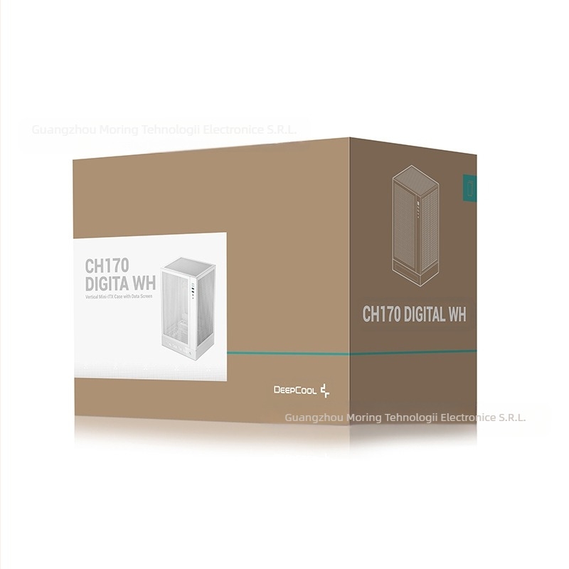 Deepcool CH170 DIGITAL ITX carcasă pentru PC, carcasă desktop verticală Mini-ITX cu USB 3.0 pe față, compatibil ITX/MicroATX, sursă montată deasupra