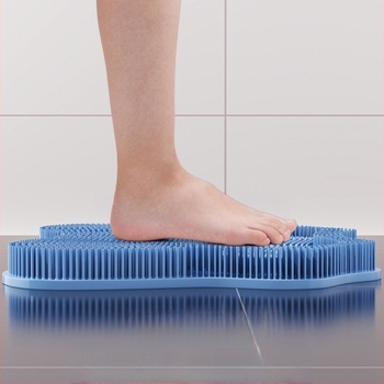 Padă de exfoliere a picioarelor din nylon pentru baie cu disc de suction, masaj pentru picioare pentru adulți, absorbție de apă