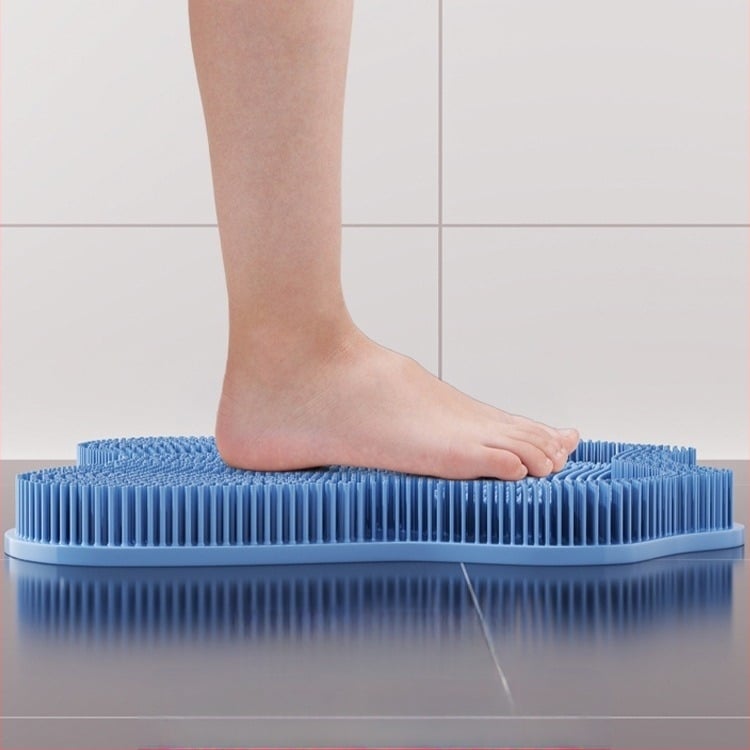 Padă de exfoliere a picioarelor din nylon pentru baie cu disc de suction, masaj pentru picioare pentru adulți, absorbție de apă