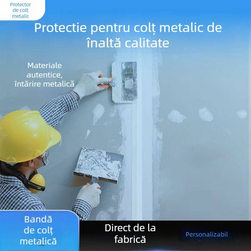 Bandă de protecție pentru colț metalic placată cu zinc, pentru decorare și reparații
