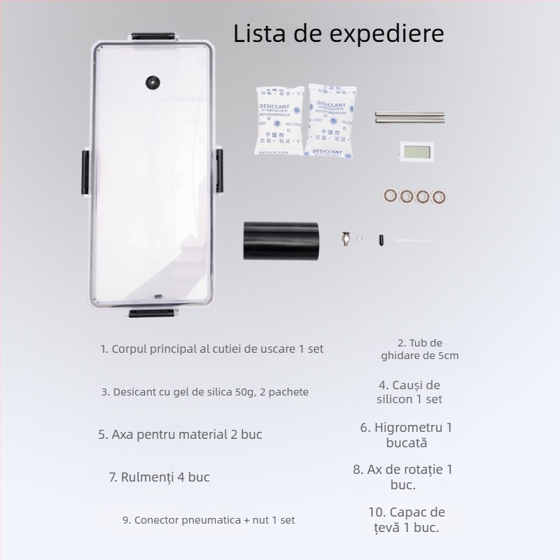 Cutie de uscare pentru consumabile 3D pentru PLA (1 kg) și PETG – sigilată, protecție împotriva prafului și umezelii