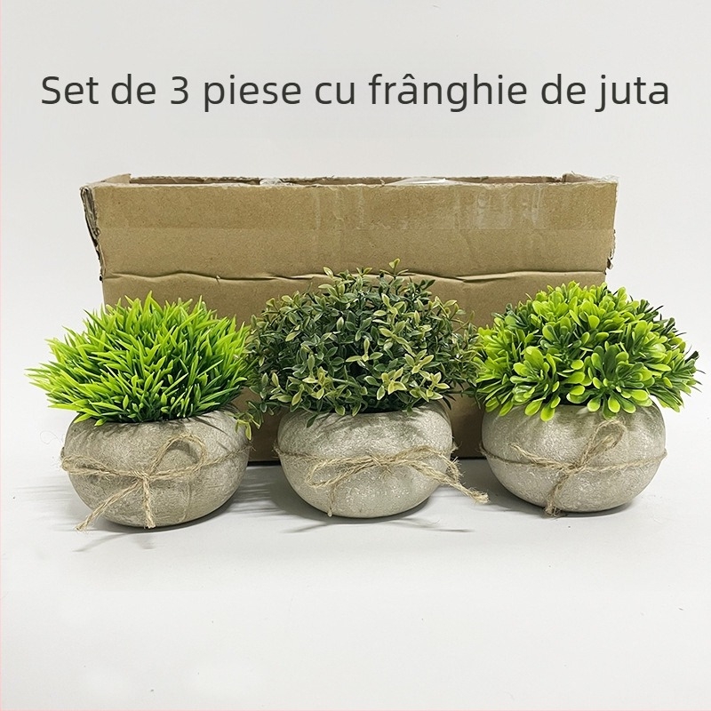 Set de plante artificiale în ghivece pentru decor interior și recuzită foto (Brand: Hengyida; Material: Plastic; Proces: Turnare prin injecție; Varietate: 3312868)