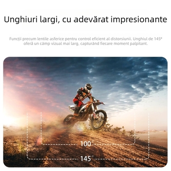Mini01 Cameră de acțiune 4K pentru exterior, IP68, 4K60fps, ecran 1.54in LCD, Telecomandă WiFi, baterie 980mAh