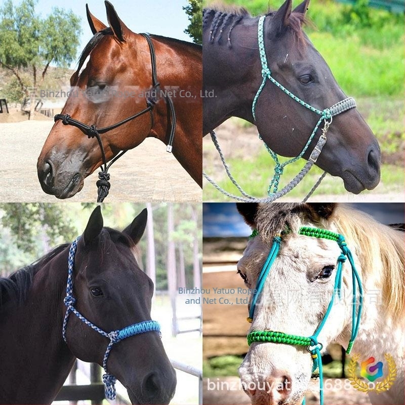 Frâii de cal, din nylon, împletite cu noduri multiple, model YT-MLT-01, pachet de 50 buc., personalizare disponibilă