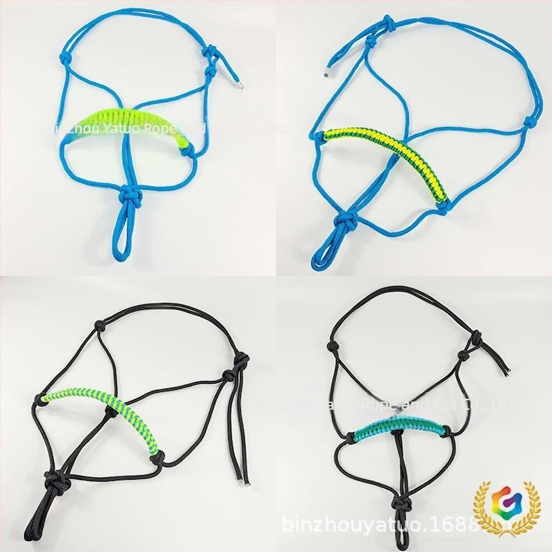 Frâii de cal, din nylon, împletite cu noduri multiple, model YT-MLT-01, pachet de 50 buc., personalizare disponibilă