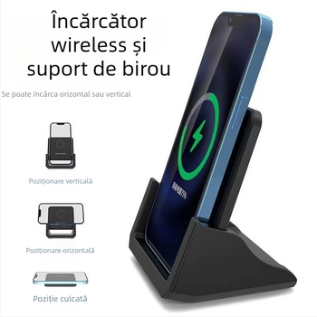 Stand de încărcare wireless, vertical, 15W încărcare rapidă, model jy-01, ABS
