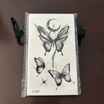 Set de tatuaje temporare cu transfer prin apă - modele mici realiste, forme geometrice, transfer realizat pe mașină