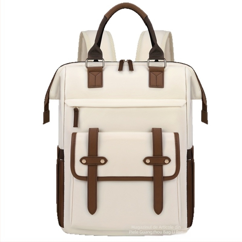 Rucsac pentru laptop – Piele naturală, Piele de vită de înaltă calitate, 20–35L, Pentru timpul liber și călătorii, Stil retro european-american