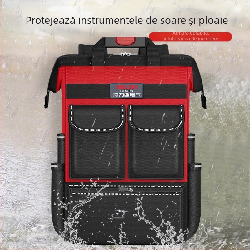 Delixi Electric Rucsac de unelte cu bretele duble pentru electricieni – transportul uneltelor, organizarea uneltelor, stil rucsac