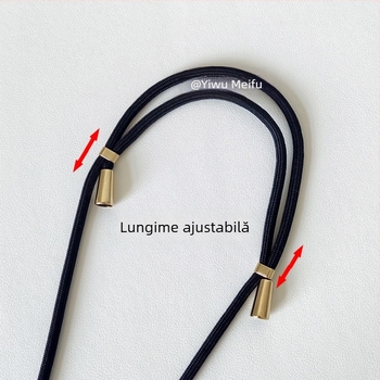 Șnur pentru telefon cu protecție anti-cădere, lung reglabil pentru gât, șnur din nailon, cataramă metalică