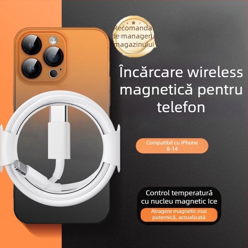 Încărcător wireless magnetic pentru iPhone 15/16/14/13/12/11/8 Pro – încărcare rapidă QC4.0