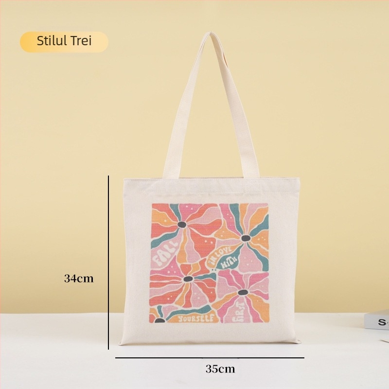 Geantă Tote din pânză, imprimare digitală și logo, pânză 12oz, în stoc și personalizabilă