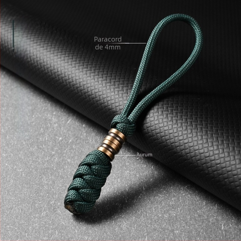 Pandantiv din alamă pe șnur pentru chei, cuțite și genți — Material: șnur de umbrelă, stil simplu