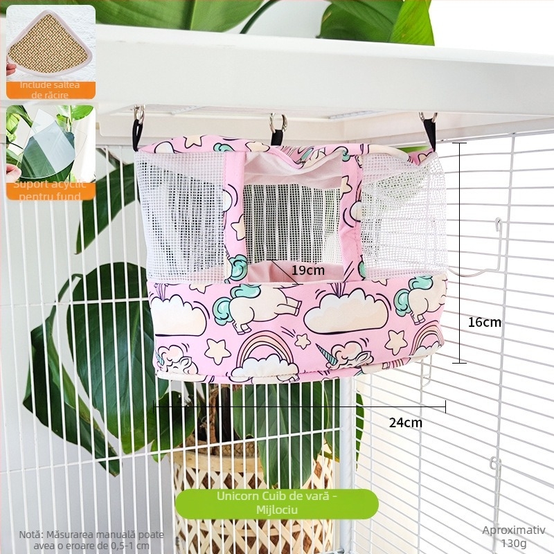 Cuib de papagal din pânză, hamac de vară respirabil; Material: Pânză; Brand: Altă; Potrivit pentru papagal