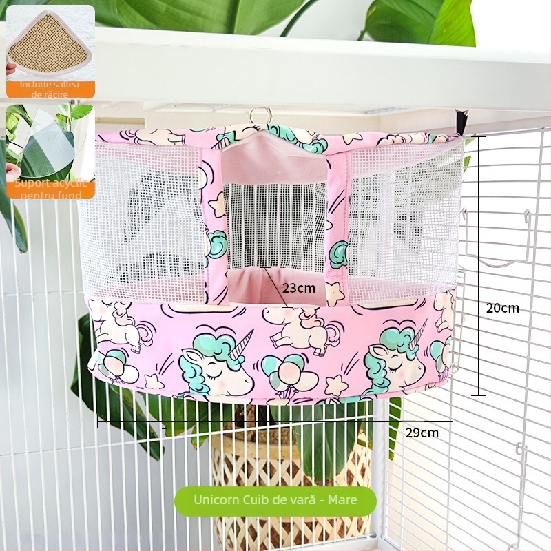 Cuib de papagal din pânză, hamac de vară respirabil; Material: Pânză; Brand: Altă; Potrivit pentru papagal