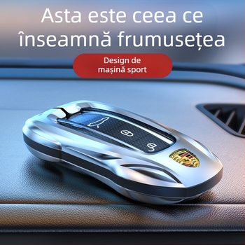 Carcasă pentru cheie Porsche – aliaj de zinc, rezistent la zgârieturi și la rugină, silicon încorporat și TPU, stil business