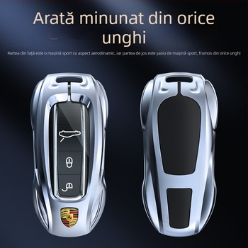 Carcasă pentru cheie Porsche – aliaj de zinc, rezistent la zgârieturi și la rugină, silicon încorporat și TPU, stil business