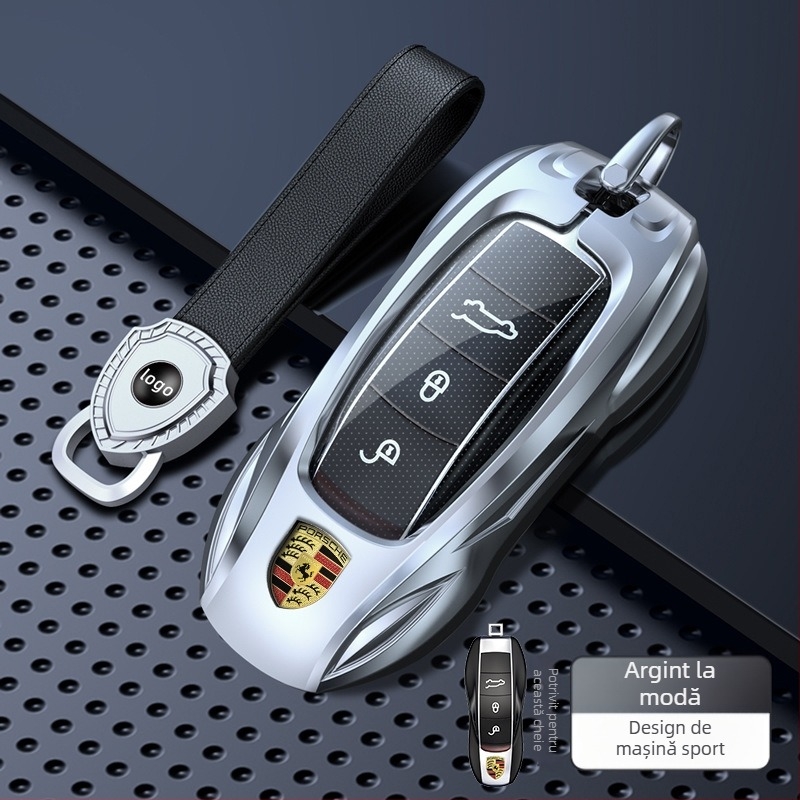 Carcasă pentru cheie Porsche – aliaj de zinc, rezistent la zgârieturi și la rugină, silicon încorporat și TPU, stil business
