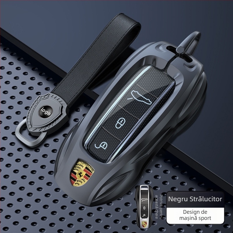 Carcasă pentru cheie Porsche – aliaj de zinc, rezistent la zgârieturi și la rugină, silicon încorporat și TPU, stil business