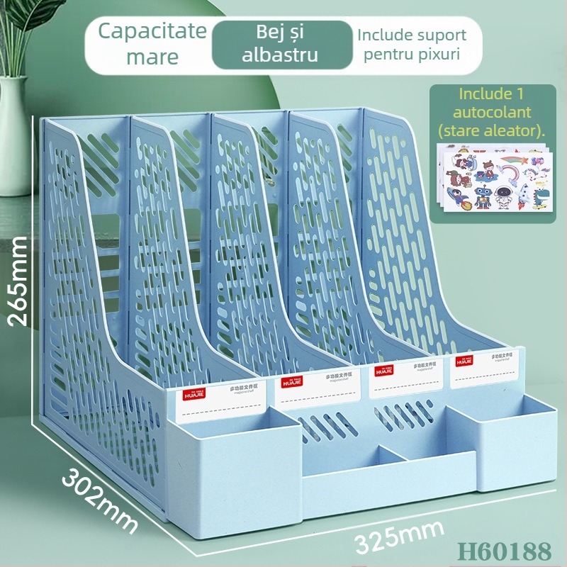 Raft de depozitare fișiere pentru birou — construcție din plastic; Tip: Altul; Scop: Altul; Nu este importat