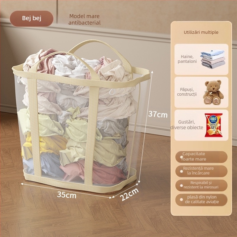 Coș de rufe montat pe perete, capacitate mare, pliabil, Jiang xu