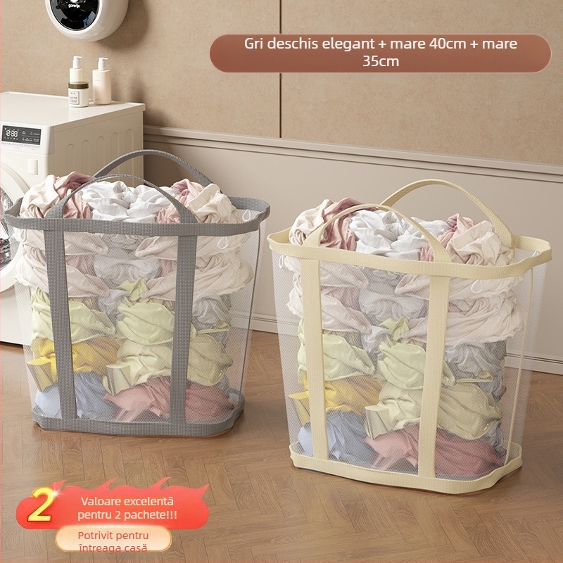 Coș de rufe montat pe perete, capacitate mare, pliabil, Jiang xu