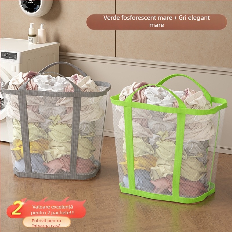 Coș de rufe montat pe perete, capacitate mare, pliabil, Jiang xu