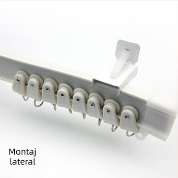 Bixiao șină pentru perdele – șină în formă de U, curbată; exterior din plastic, interior din oțel; stil modern minimalist; nepersonalizabil; fără mărci private licențiate