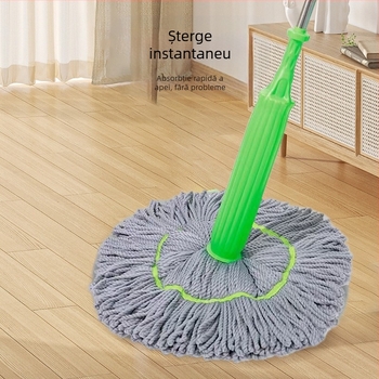 Mop rotativ cu cap din microfibră, mecanism de auto-storsare și rotație, tijă telescopică din oțel inoxidabil de 1,3 m, capacitate de încărcare peste 10 kg