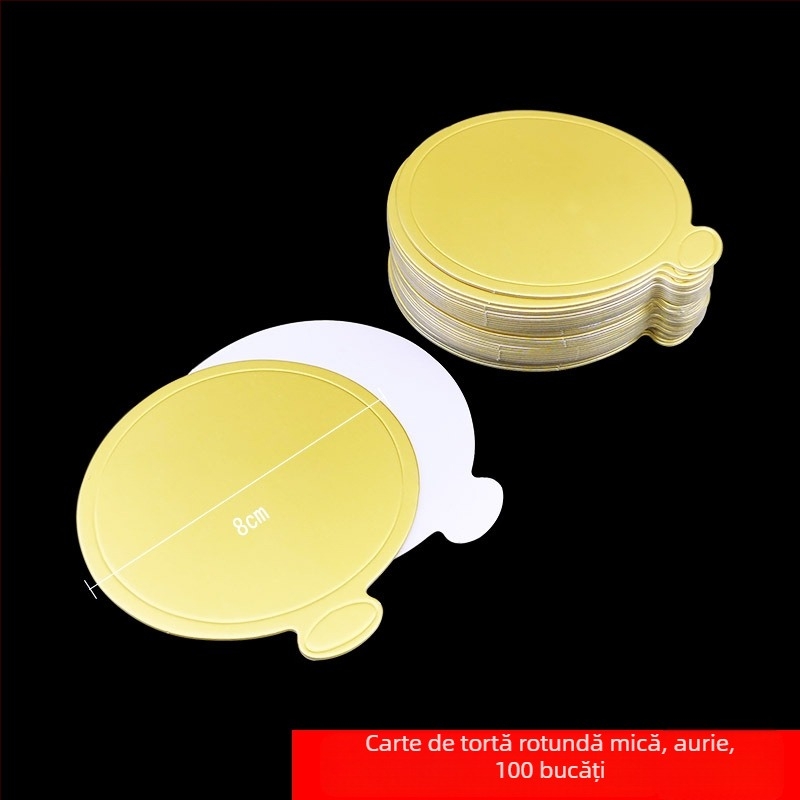 Bază triunghiulară de mousse pentru prăjituri, hârtie de copt din carton alb alimentar, 350 g/m², acoperire aurie, stil modern minimalist.