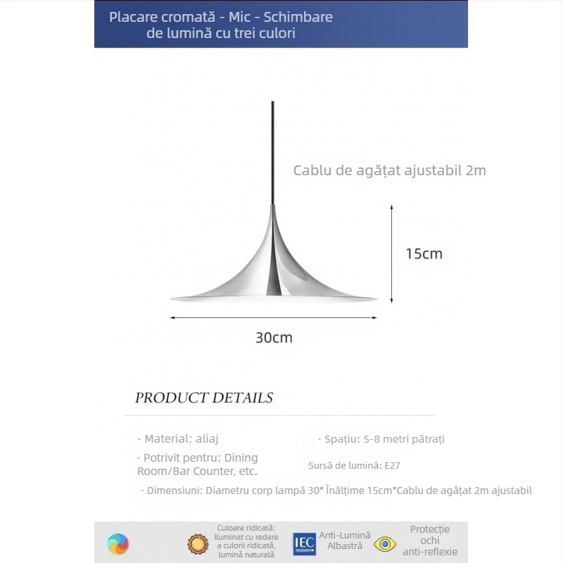Lustră din fier forjat cu LED, 1 sursă de lumină, 220V, pentru restaurant