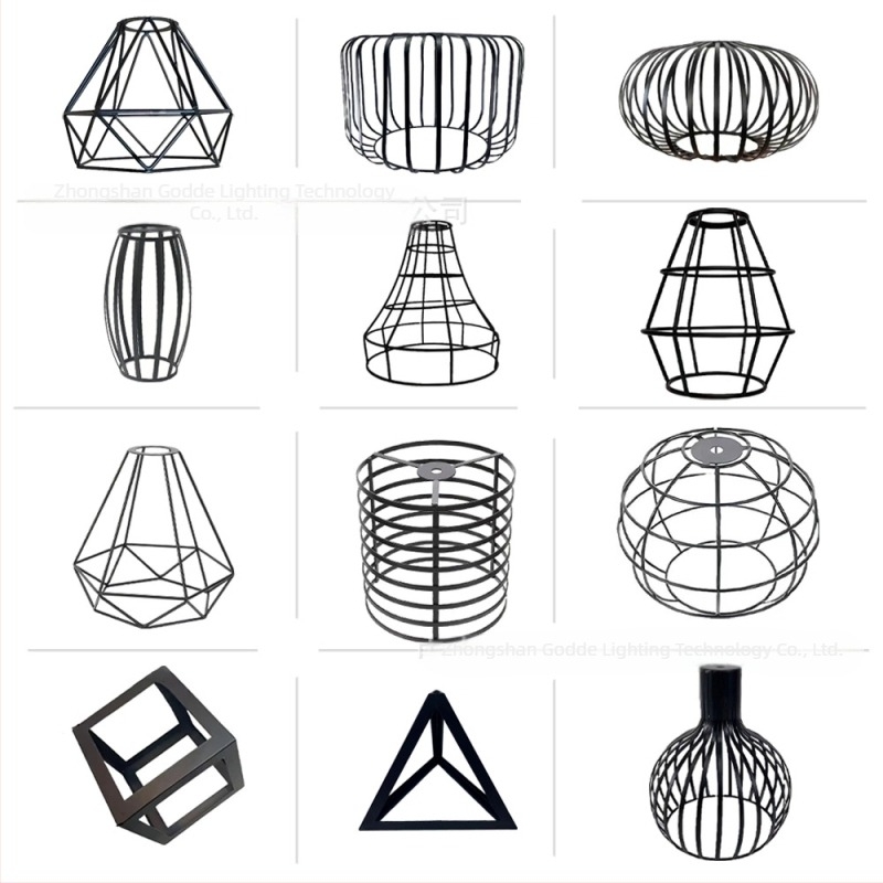 Abajur metalic în formă de cușcă pentru lampă — metal, potrivit pentru hoteluri și cafenele, personalizabil, origine Zhongshan