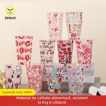 Pahar de cină pentru petreceri din PP, cilindric, capacitate 360 ml, model festival, brand Zeno