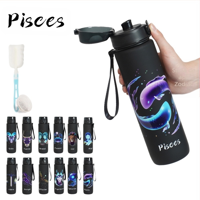 Pahar plastic cu model de constelație, imprimare 3D, material PC, capac cu deschidere printr-un clic, personalizare logo