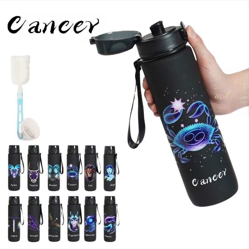 Pahar plastic cu model de constelație, imprimare 3D, material PC, capac cu deschidere printr-un clic, personalizare logo