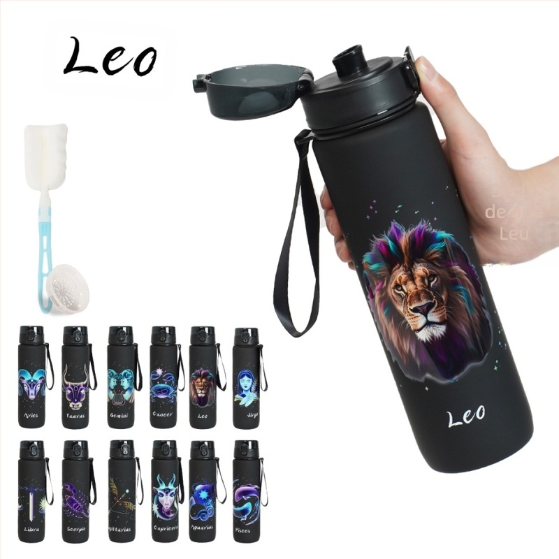 Pahar plastic cu model de constelație, imprimare 3D, material PC, capac cu deschidere printr-un clic, personalizare logo