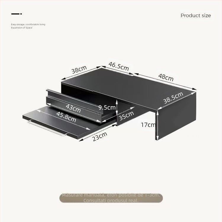 Raft glisant pentru cuptorul cu microunde, placă de susținere pentru blat, cu braț telescopic — design simplu și modern (Material: oțel cu conținut de carbon; Model: placă de sertar pentru microunde; Prelucrare: personalizată după desene)