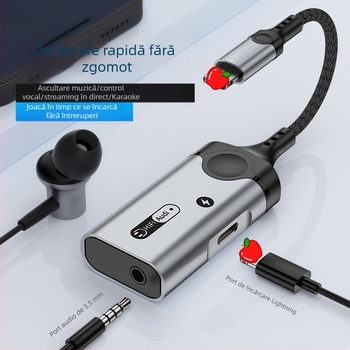 HCINOO MH391/MH392 adaptor audio pentru căști, 2 în 1 cu încărcare, compatibil Apple x-14