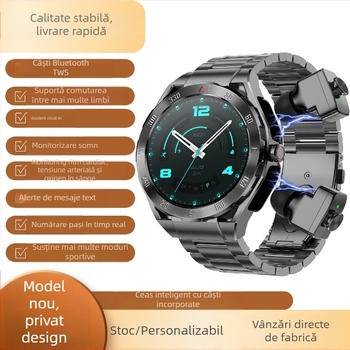 Smartwatch cu ecran AMOLED, monitorizare ritm cardiac, tensiune arterială, oxigen din sânge și monitorizare somn, baterie până la 21 de zile