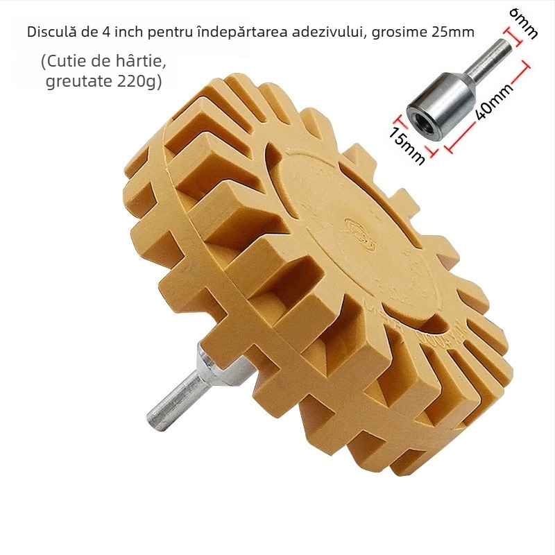 Roată din cauciuc în formă de dinți pentru îndepărtarea adezivului și a vopselei, disc pneumatic